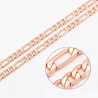 XP Jewelry-( 50 см * 4 мм), ожерелье Figaro цвета розового золота 585 пробы 3:1 для мужчин и женщин, модные ювелирные украшения без никеля