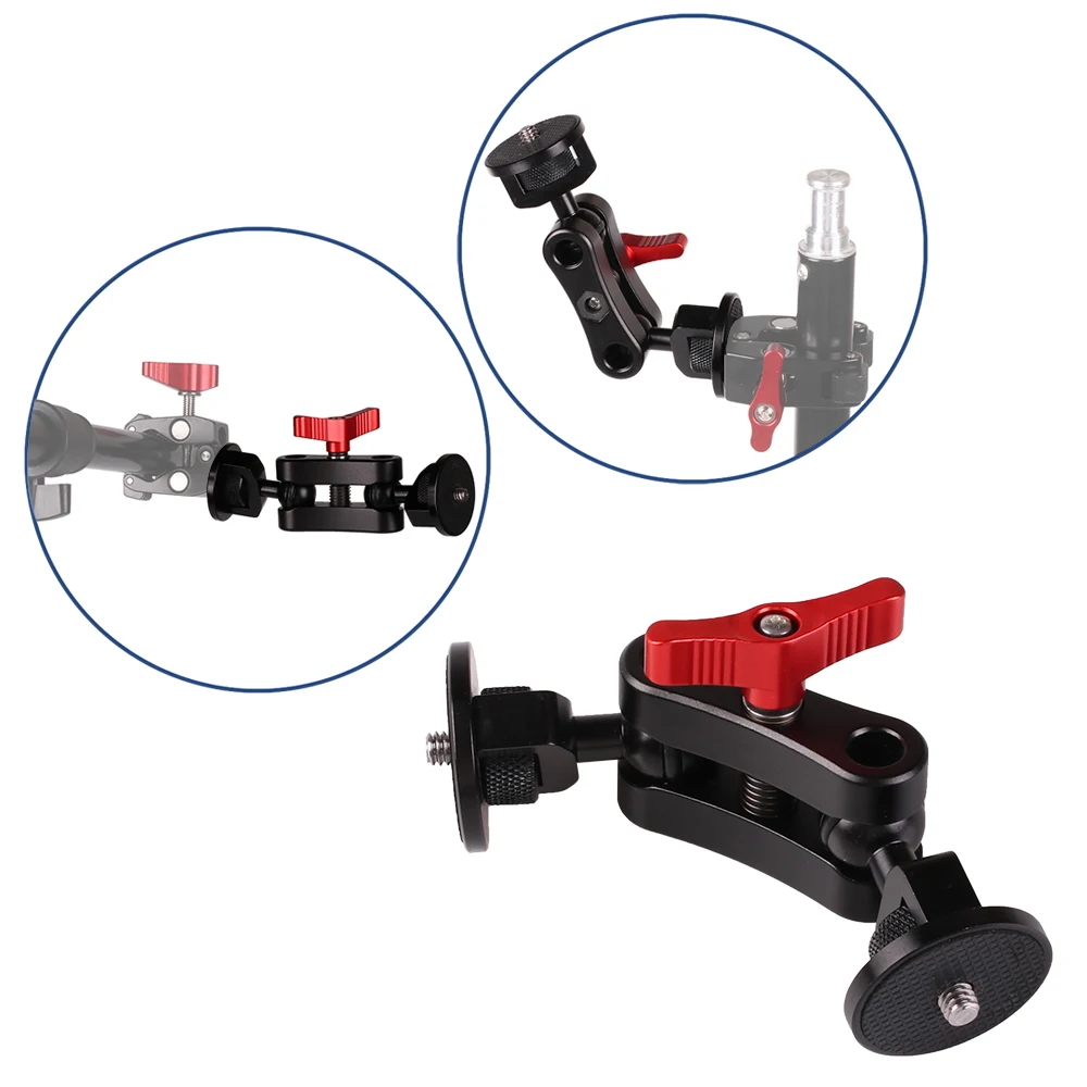 Портативный адаптер с двойной шаровой головкой для крепления обуви гибкий