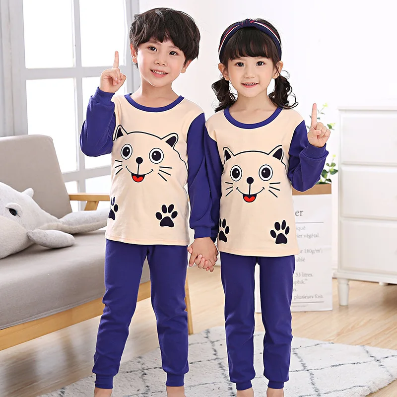 Детская одежда для маленьких мальчиков сна девочек зимние хлопковые комплекты