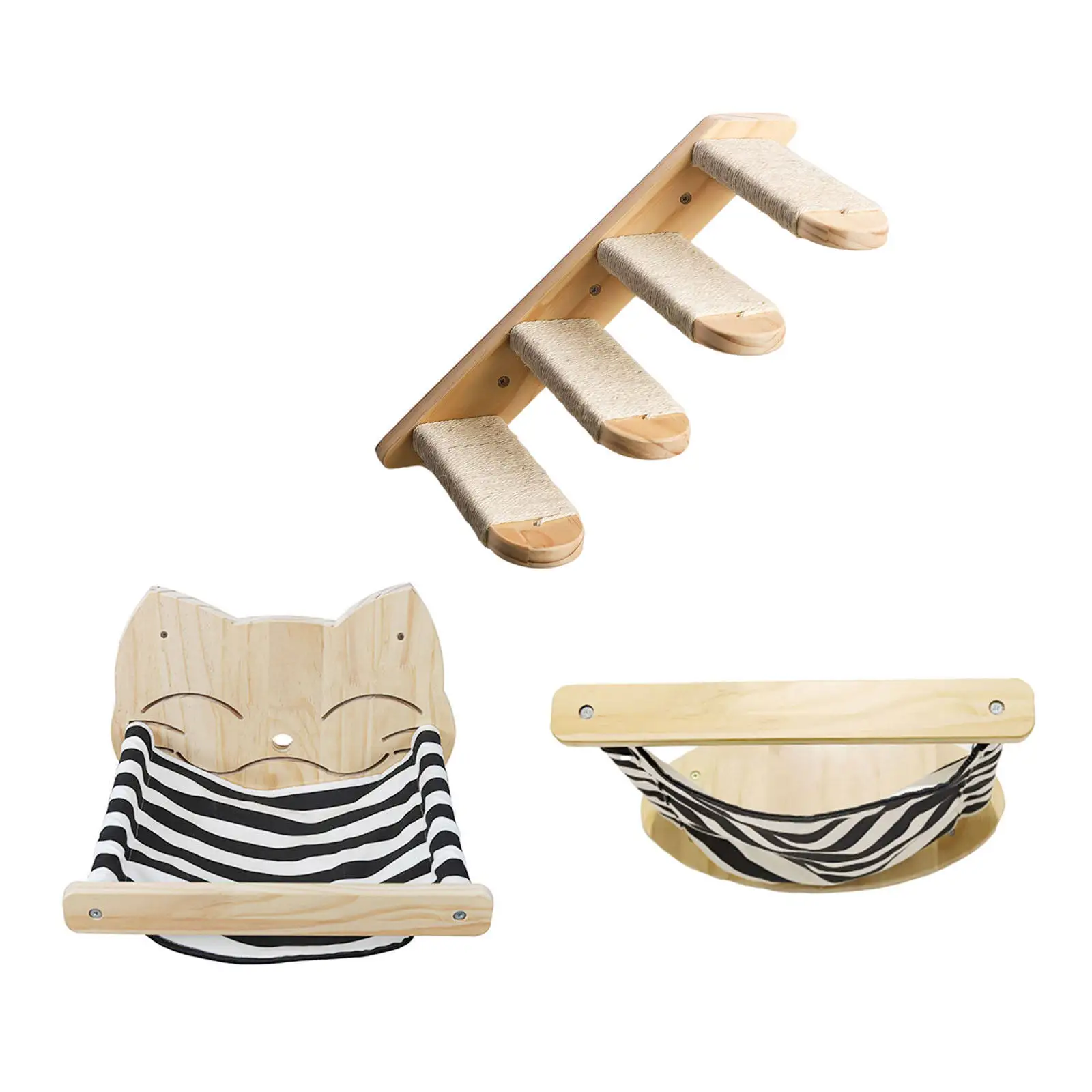 

Cat Hammock Shelves Perches Wall Mounted Curved Bed Hanging Cat Grab Post for Sleeping