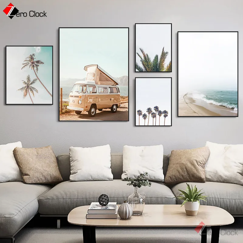 Пастельный цвет настенные художественные плакаты Северный постер морской