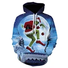 Рождественский зеленый свитер с капюшоном с 3d принтом grinch 2021 мужские и женские осенне-зимние аниме куртки персонализированные толстовки