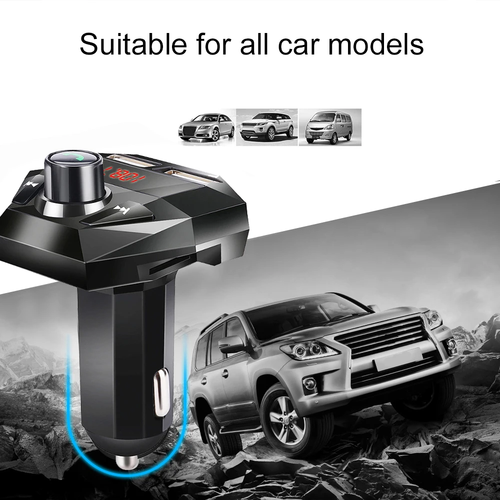 USB зарядное устройство Bluetooth версия 5 0 автомобильный комплект громкой связи