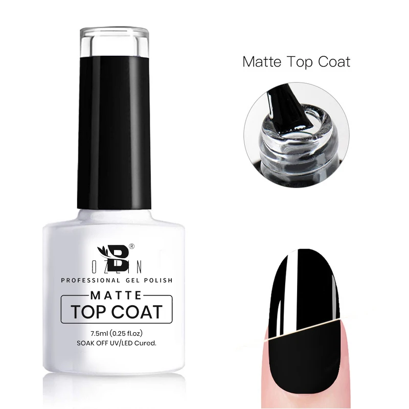 

BOZLIN Base and Non Cleansing Top Coat Gel Nail Polish Reinforcement Gel Matte Soak off without Sticky Layer No Wipe Top Coat