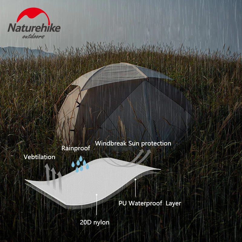 

Naturehike Tent 2 Person Camping Ultralight Double Layer Resident Tent 4 Season Snowproof Tent PU4000+ for Outdoor Hiking Riding