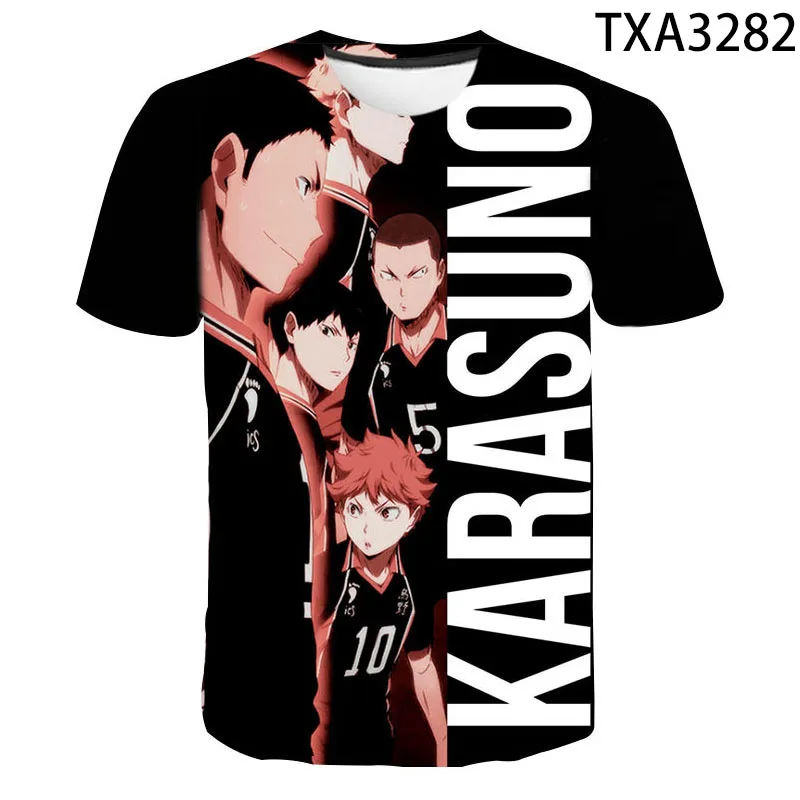 

Новинка 2020, летняя 3D футболка Haikyuu для мужчин и женщин, Повседневная модная уличная одежда для мальчиков и девочек, футболка с принтом, круты...
