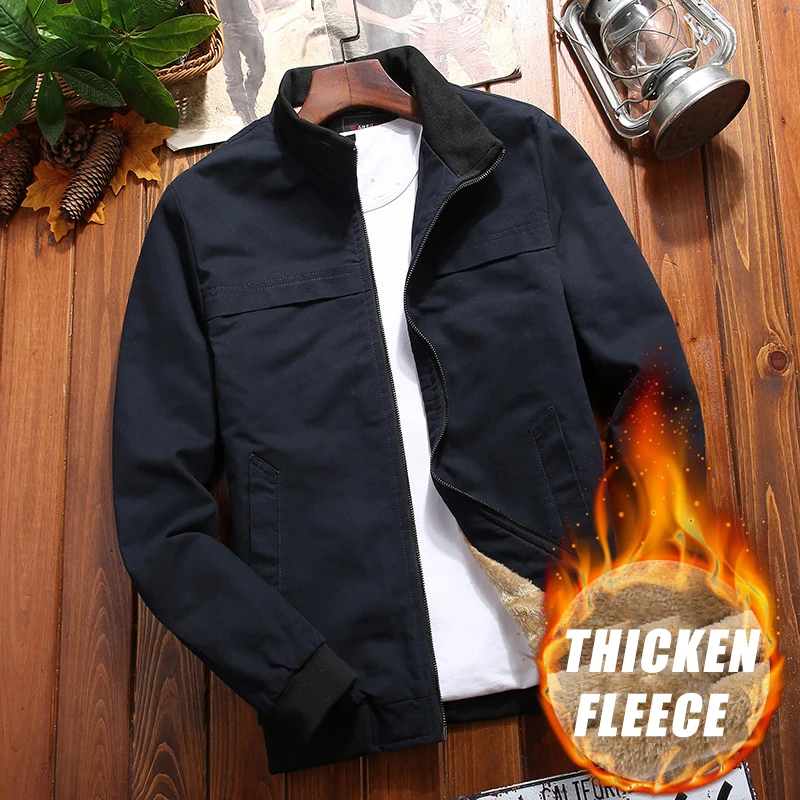 Куртка мужская зимняя теплый флисовый Бомбер-карго Повседневная плотная
