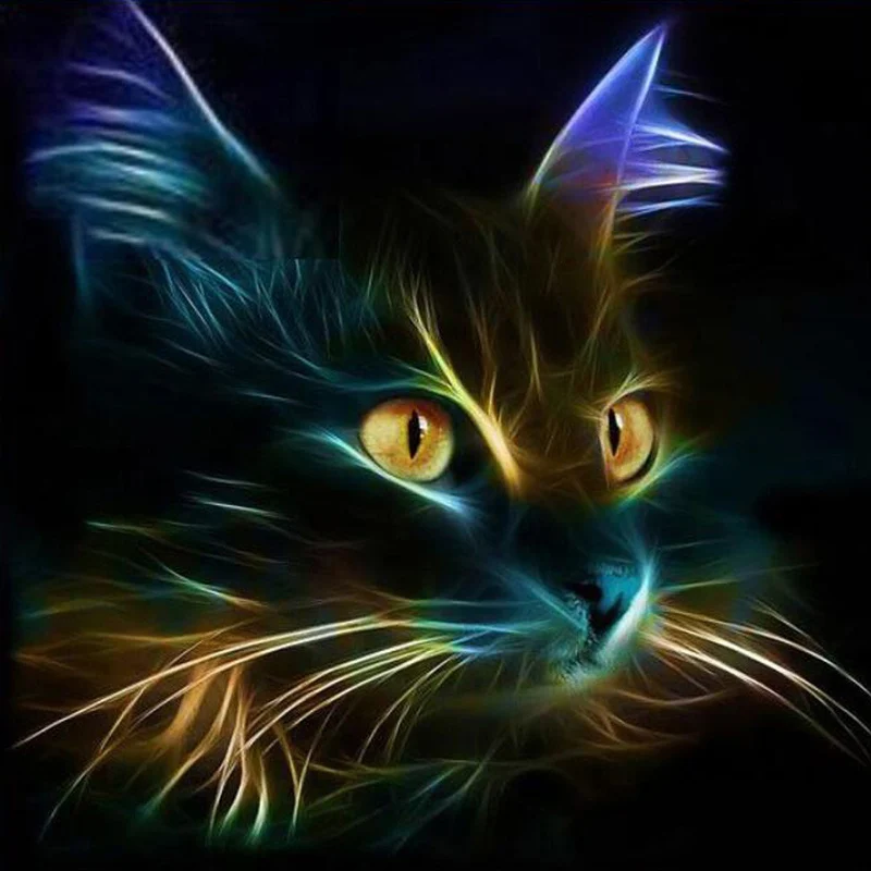 

DIY 5D Diamond Painting Animals Cat Diamond Embroidery Mosaic Full Round Drill Cross Stitch Resin Wall Sticker Home Decor Gift