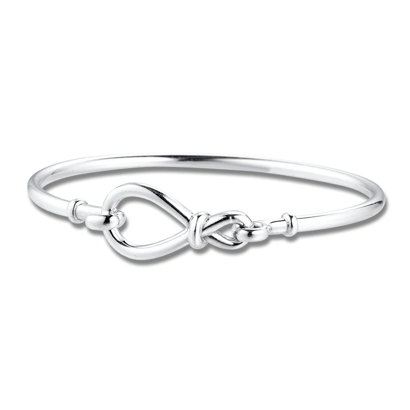 

Genuine 925 Sterling Silver Infinity Knot Bangle Bracelets for Women DIY Charms Jewelry Making Party Gift Pulseras