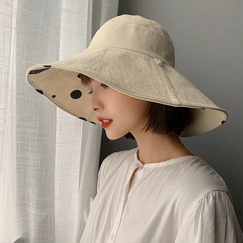 Johnature Causal Fashion Wave Point Print All Match Women Bucket Hat 2021 New Japanese Sunscreen Shadow 5 Colors Femlae Hats