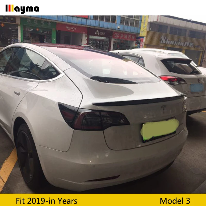 Для Tesla модель 3 2017 2019 задний бампер углеродного волокна сзади загрузки крыла