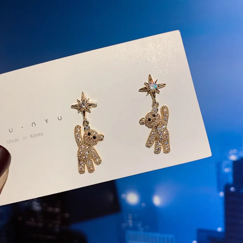 

Mickey butterfly bear animal earrings fashion rhinestones metal earrings woman simple earrings jewelry holiday birthday gift