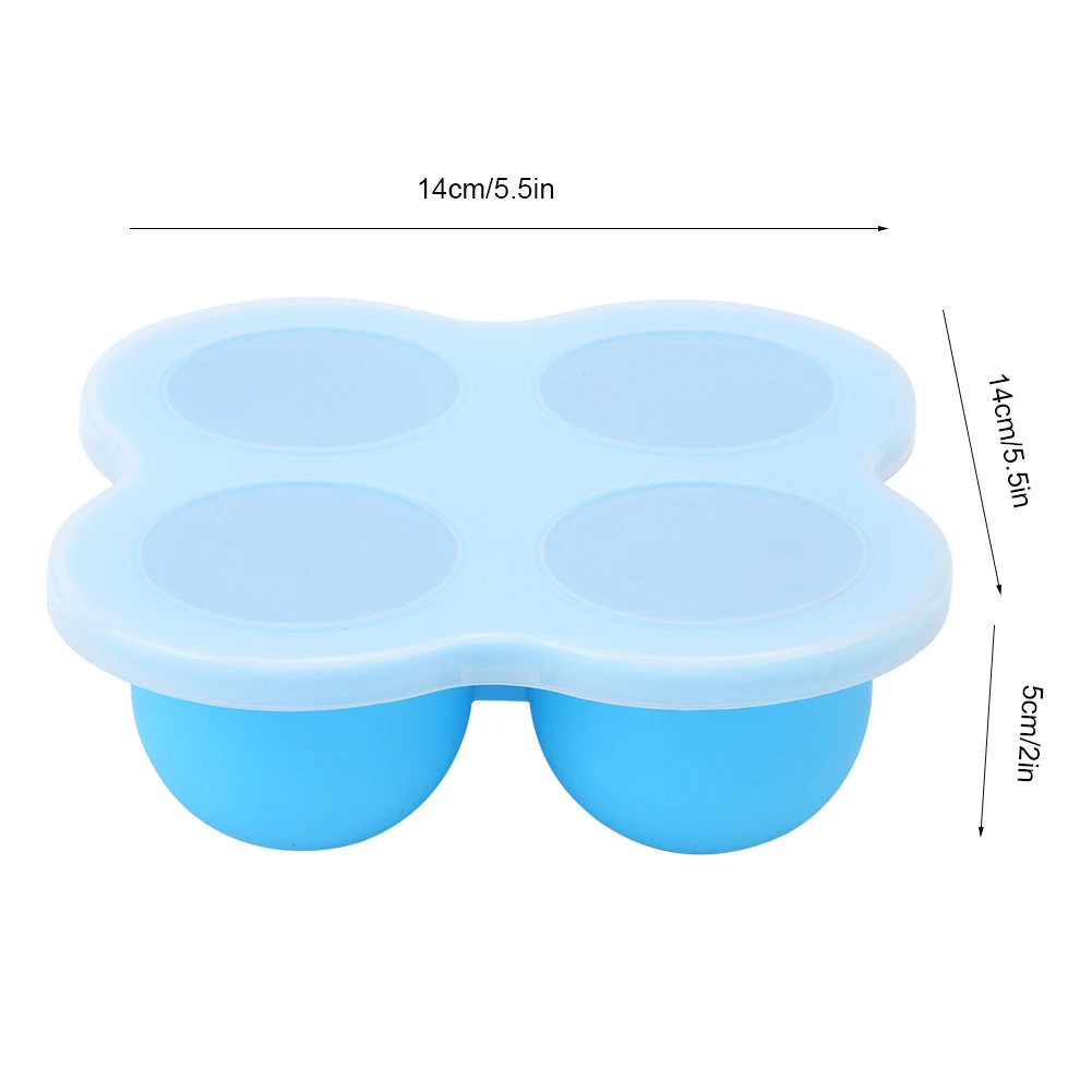 Kitchen Baking Accessories 4 Holes Food Grade Silicone Egg Steamer Steaming Tray Cooking Tool for Use Blue kitchen | Дом и сад