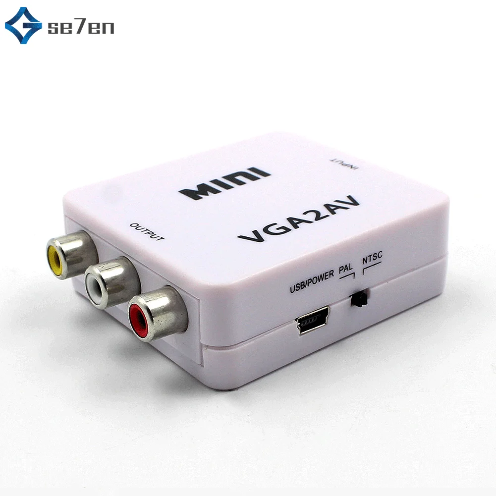 Мини преобразователь видео HD 2AV VGA AV RCA CVBS для видеопреобразователь с 3 5 мм аудио на