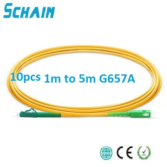 10pcs SC LC APC Patchcord Optical  Patch Cord 2.0mm PVC G657 Fiber Jumper Simplex SM FTTH Optic Cable Fibra Optica
