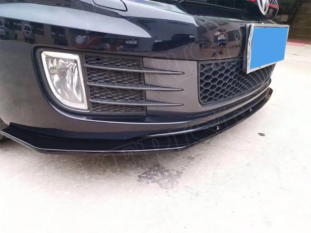 ABS глянцевый черный Передний бампер губы подбородок спойлер для Volkswagen VW Golf 6 VI MK6 GTI