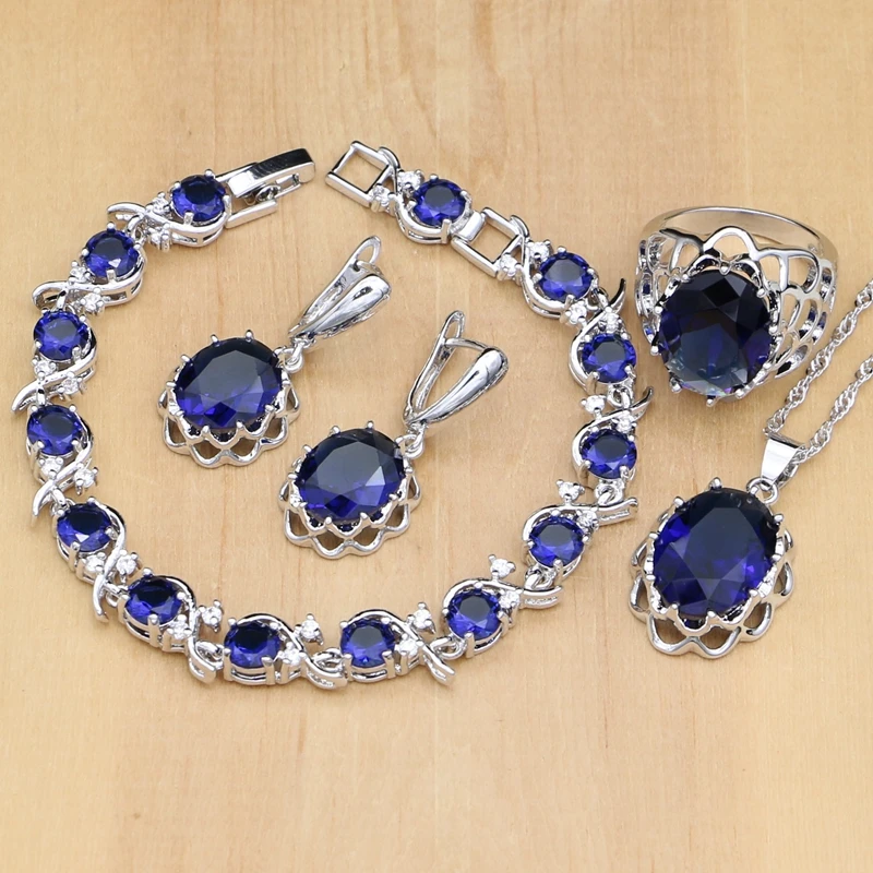 Комплект из колье и серёг серебра 925 пробы | Украшения аксессуары