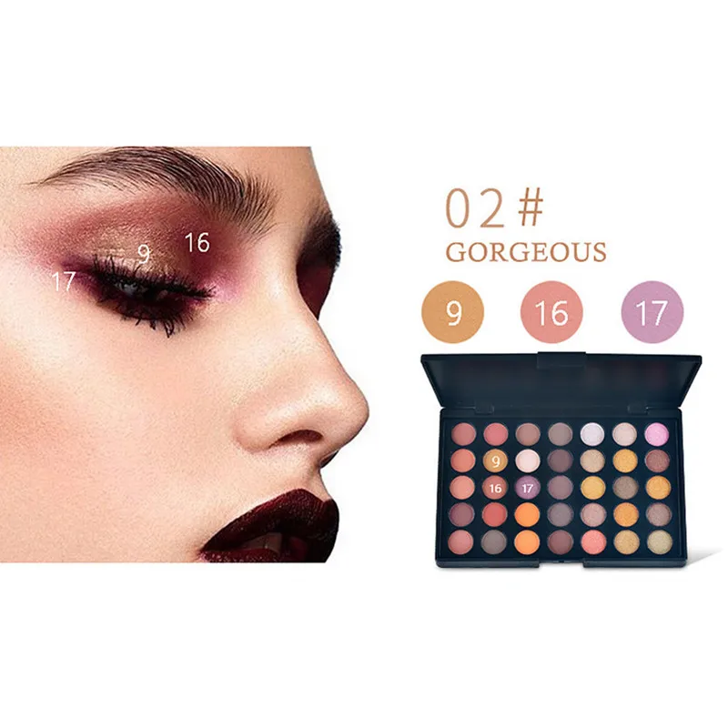 35 Цвет s палитра теней для век матовые тени Блеск мерцающие Для женщин дымчатый