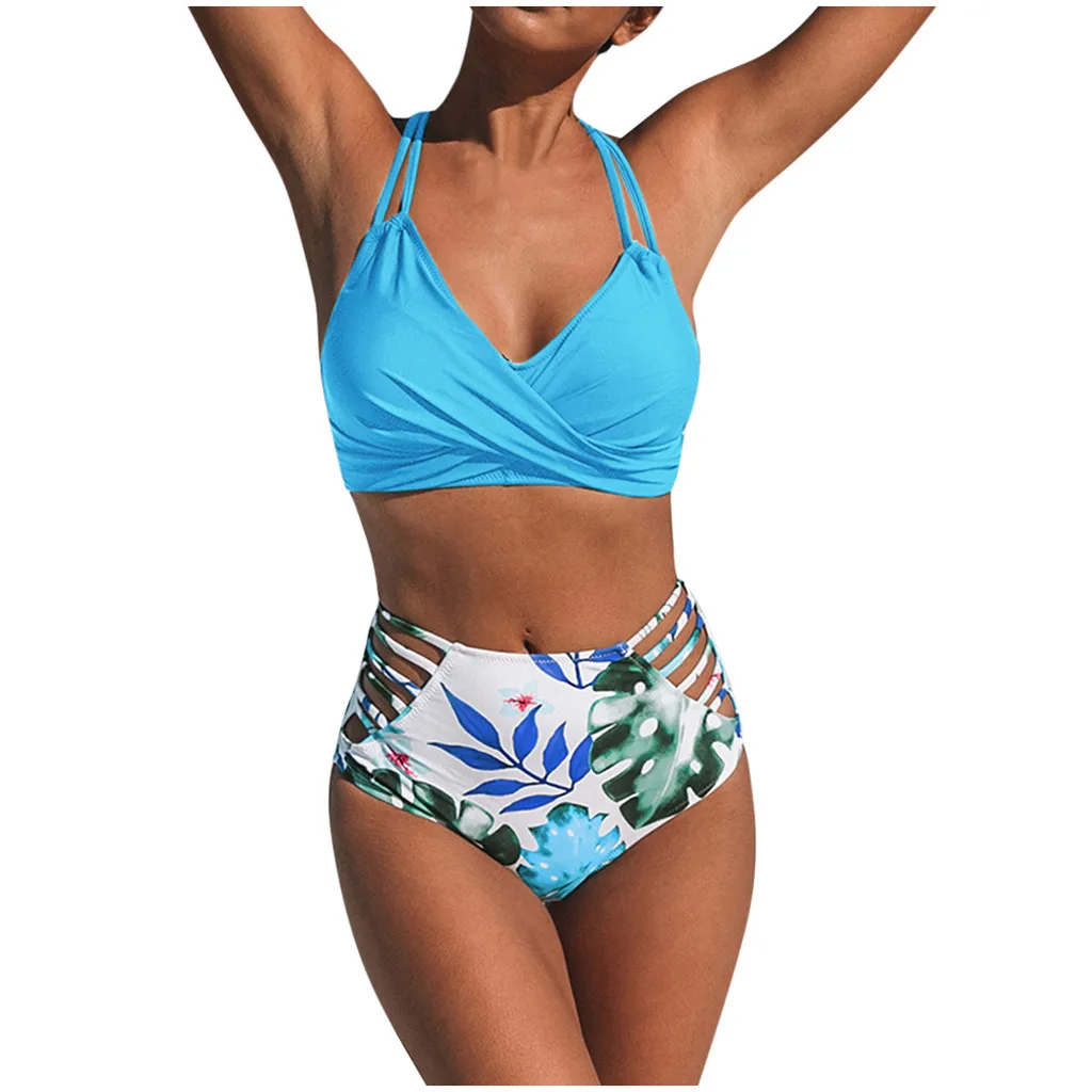 Женский купальник с цветочным принтом SAGACE комплект бикини со шнуровкой из двух