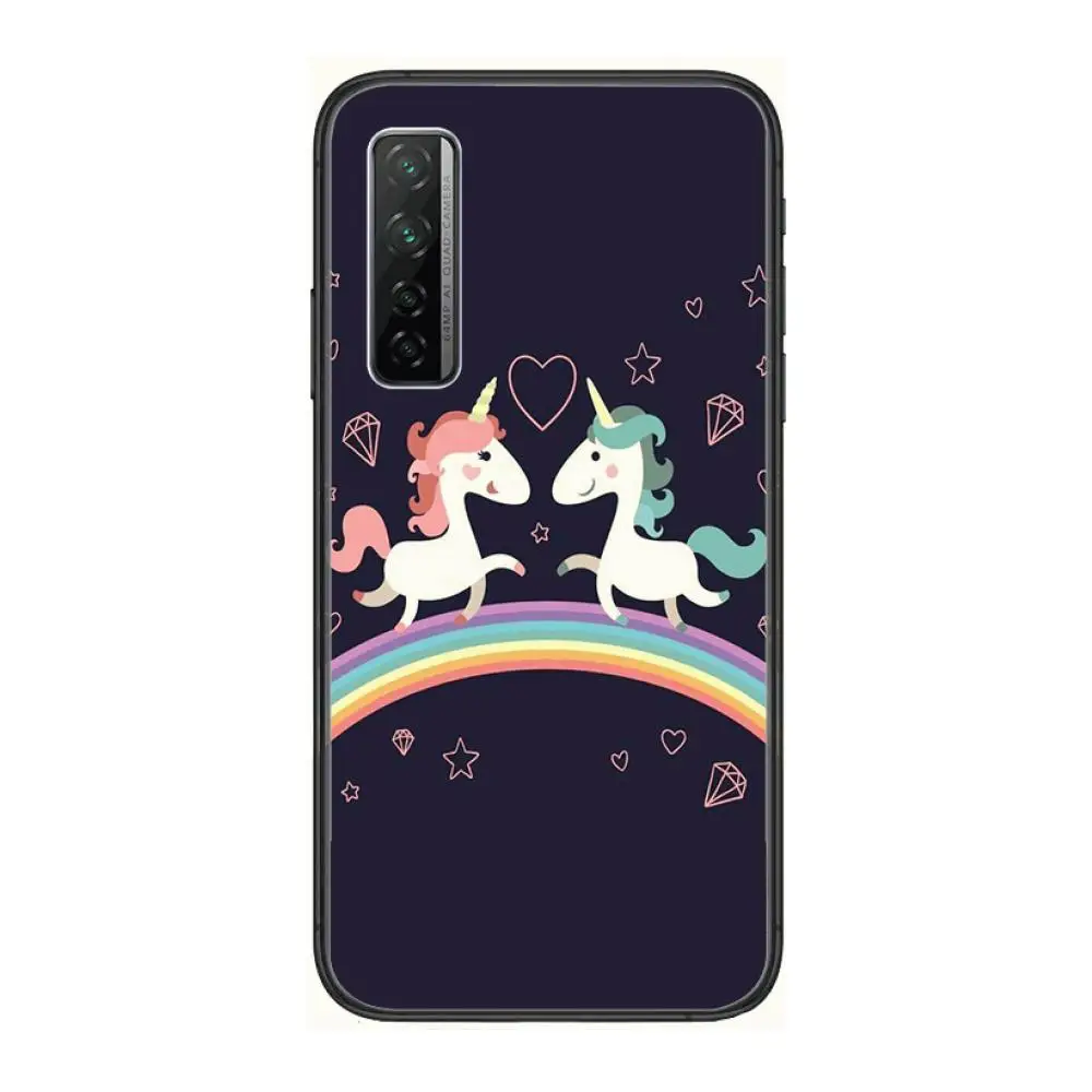

Unicorn Popular Fashion Phone Case For Huawei Nova 2 3 4 5 6 7 8 SE i E Pro Lite Black Etui Coque Painting Hoesjes comic fashio