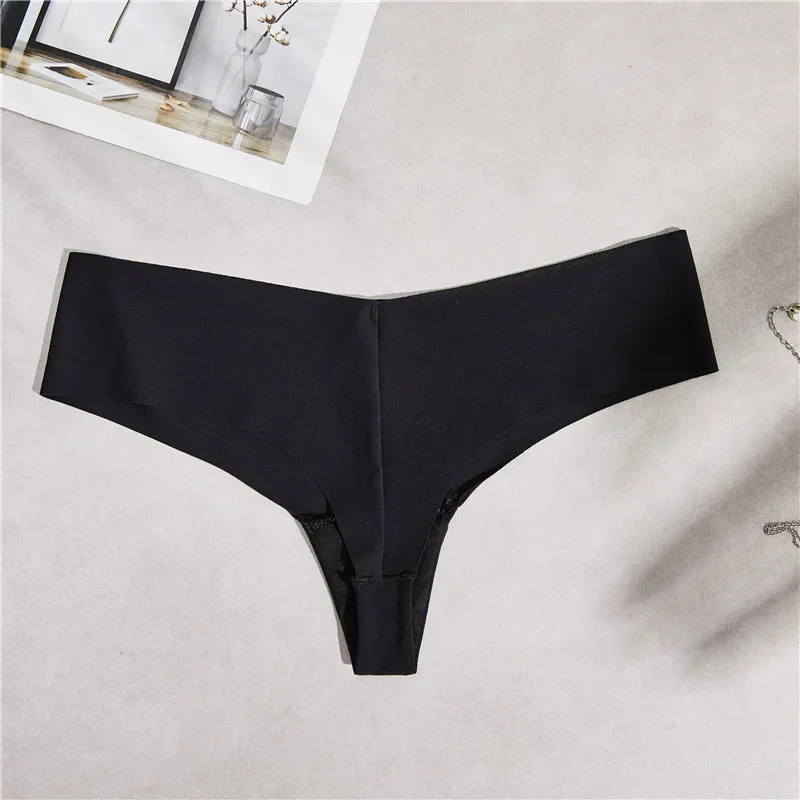 thong black Exclusive new Sexy Seamless Briefs Fashion pink letters printing Women Panties Low Waist Briefs woman Underwear M/L - Цвет: thong black