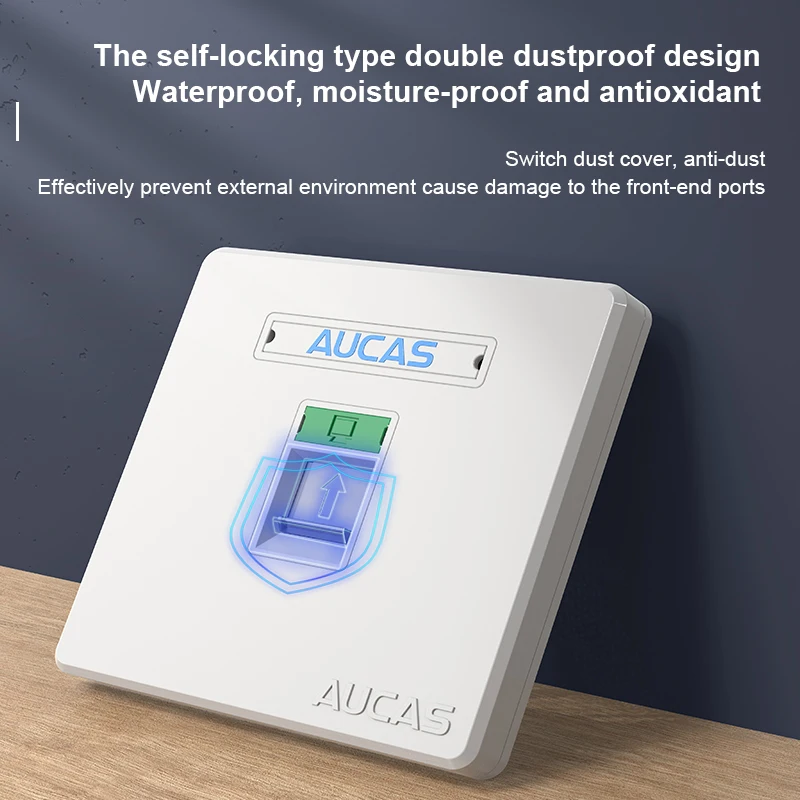 Фото AUCAS Anti-dust ABS Face Plate 5 шт. белое настенное крепление Лицевая панель с RJ45 Модульная для сети Keystone Jack Бесплатная доставка №4
