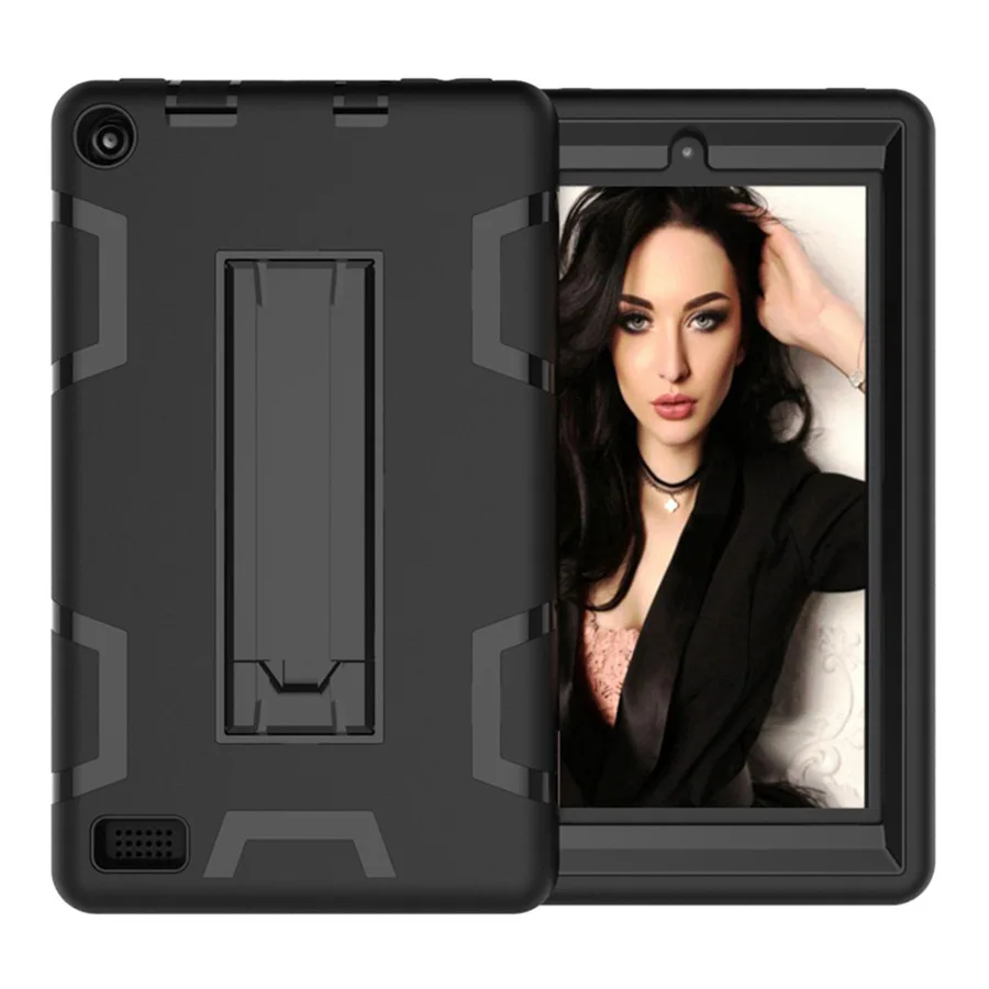 5 Детский безопасный бронированный чехол для Amazon Kindle All-new Fire 7 чехол для Amazon Fire 7 сверхмощный силиконовый чехол для планшета+ пленка+ ручка - Цвет: 5