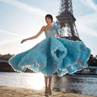 Женское фатиновое платье с открытым плечом, а-силуэт