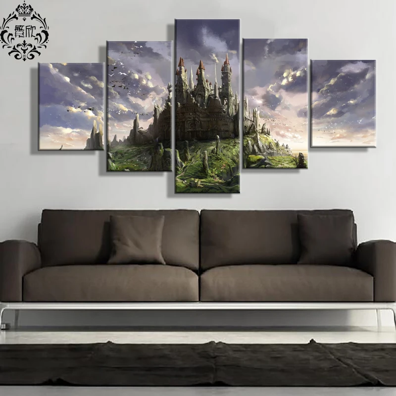 Настенная живопись 5 шт. Современный домашний декор для гостиной холст HD печать