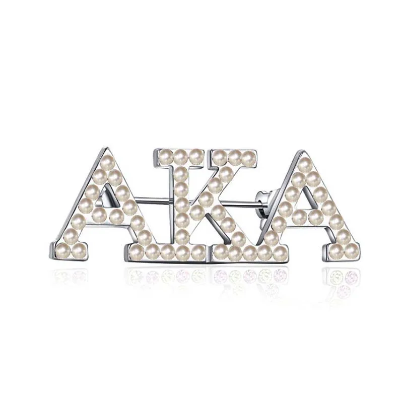 silver W pearl AKA символ жемчужная брошь нагрудные значки - Окраска металла: silver W pearl