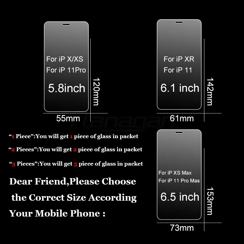 3-1 шт./лот, защитное закаленное стекло для iPhone 11 Pro X XR XS Max, защита экрана 9 H, стекло для iPhone 11, стеклянная пленка