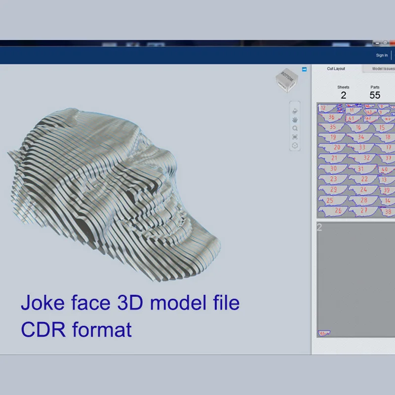 Шутка лицо 3D модель ЧПУ лазерная резка файл CDR DXF формат векторный дизайн чертеж |