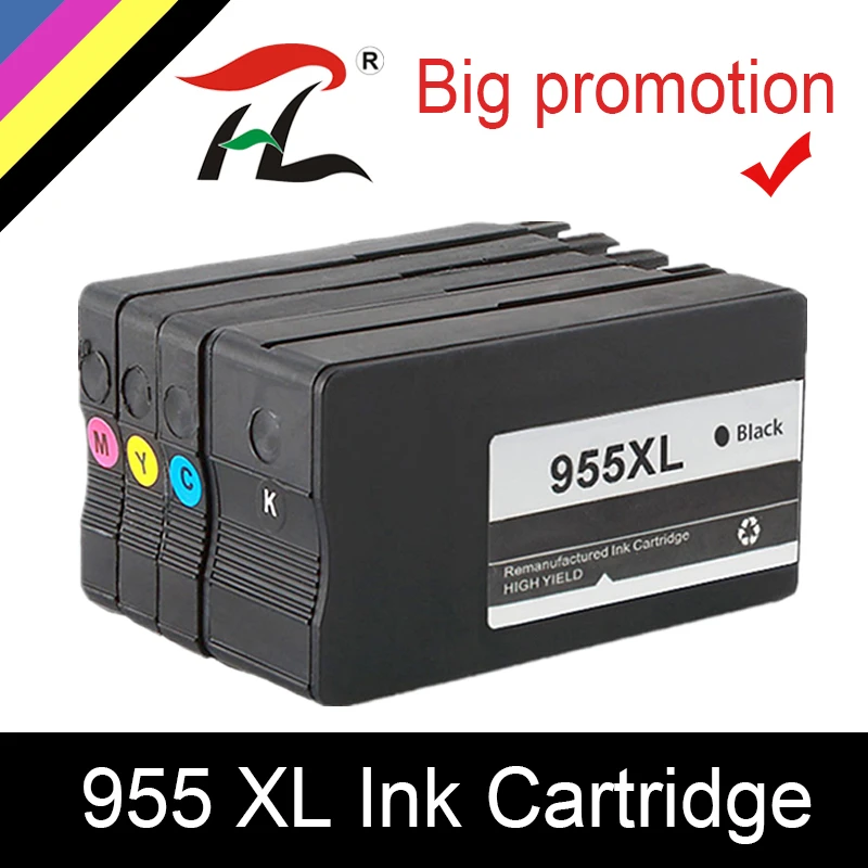 HTL 955 XL совместимый 955XL переработанного чернильного картриджа для hp OfficeJet Pro 7720 7740