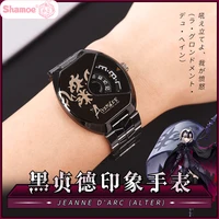 anime fgo fategrand order jeanne darc impression watches black engraved metal watch animation peripherals cosplay