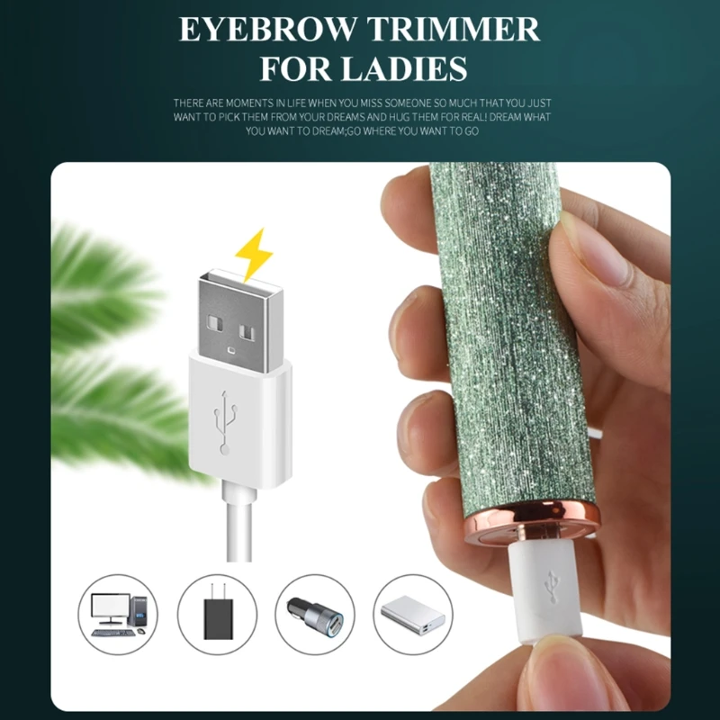 

Electric Brows Trimmer Razor Hair Remover USB Rechargable Ladies Shaving Device Facial Eyebrow Removal Epilator