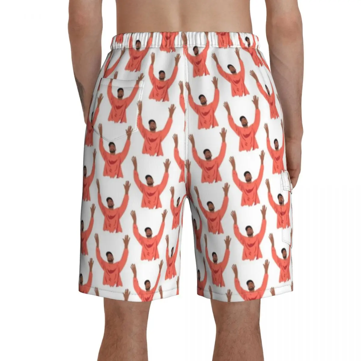 

Kanye West Board Shorts Men Beach Swimming Trunks Polyester Pattern Swim Trunks