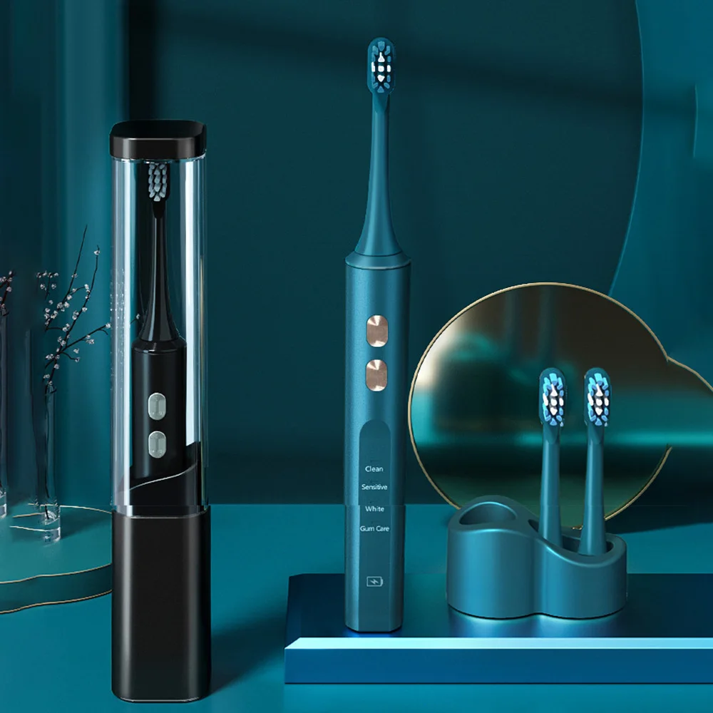 

2022 Ultrasonic Smart Induction Wireless Charging Ultraviolet Electric Sonic Soft Hair Electric Toothbrush