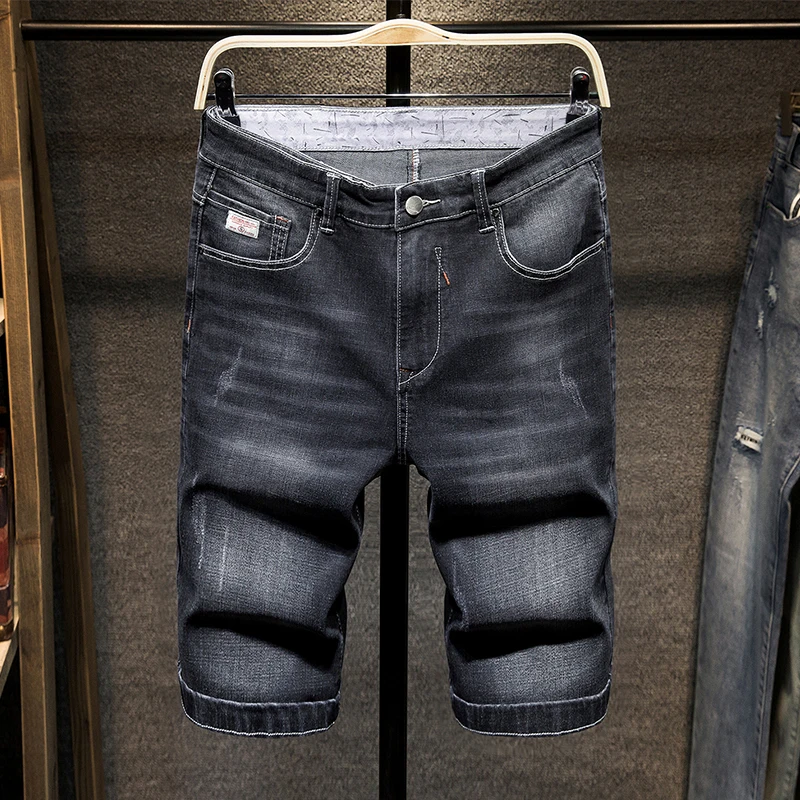

Plus Size 42 44 46 Men's Stretch Short Jeans 2020 Summer New Classic Style Summer New Fashion Loose Denim Shorts Brand Male