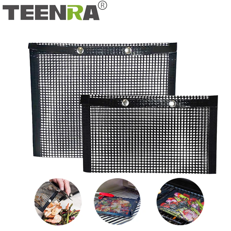 TEENRA барбекю сетка гриль мешки антипригарные Гриль коврик кулинарный лист легко