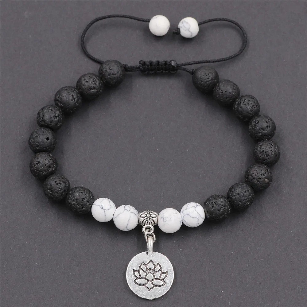 Браслет-антистресс DGW 8 мм из лавового камня Тоса Бусины В Стиле Йоги для мужчин и