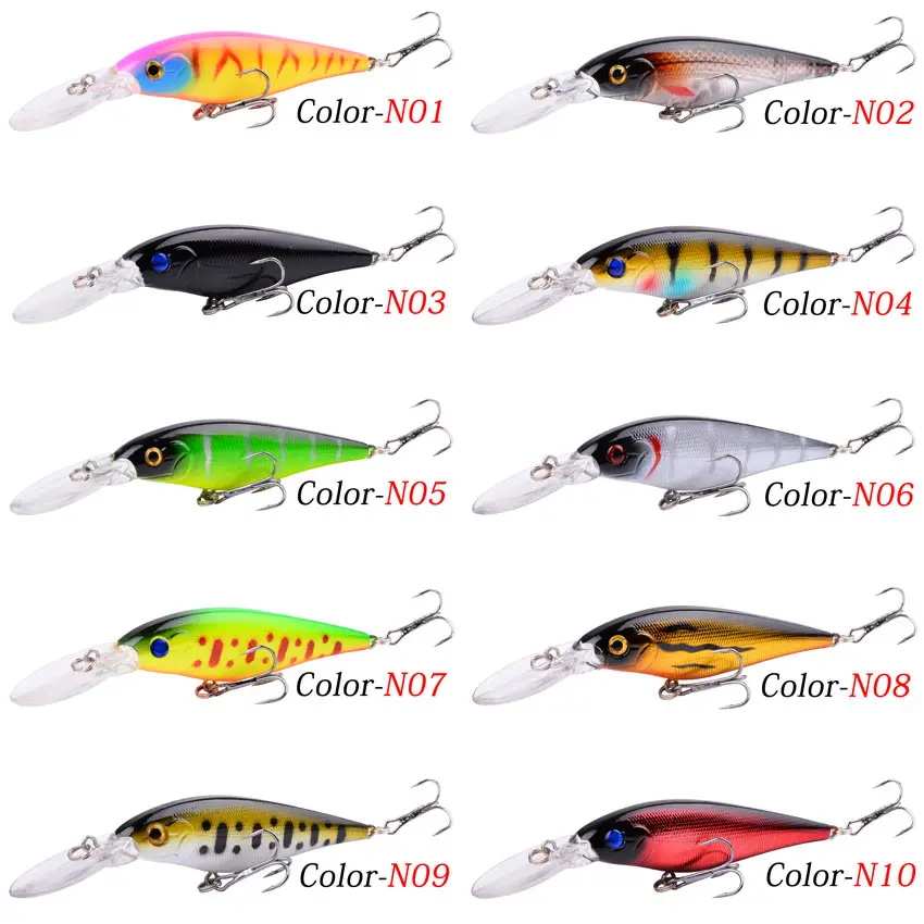

1PC Black Minnow Fishing lure Pike Carp Fishing Artificial Hard Bait 11cm 10.5g Fish Lures Deep Swim Wobbler Crankbait Tackle