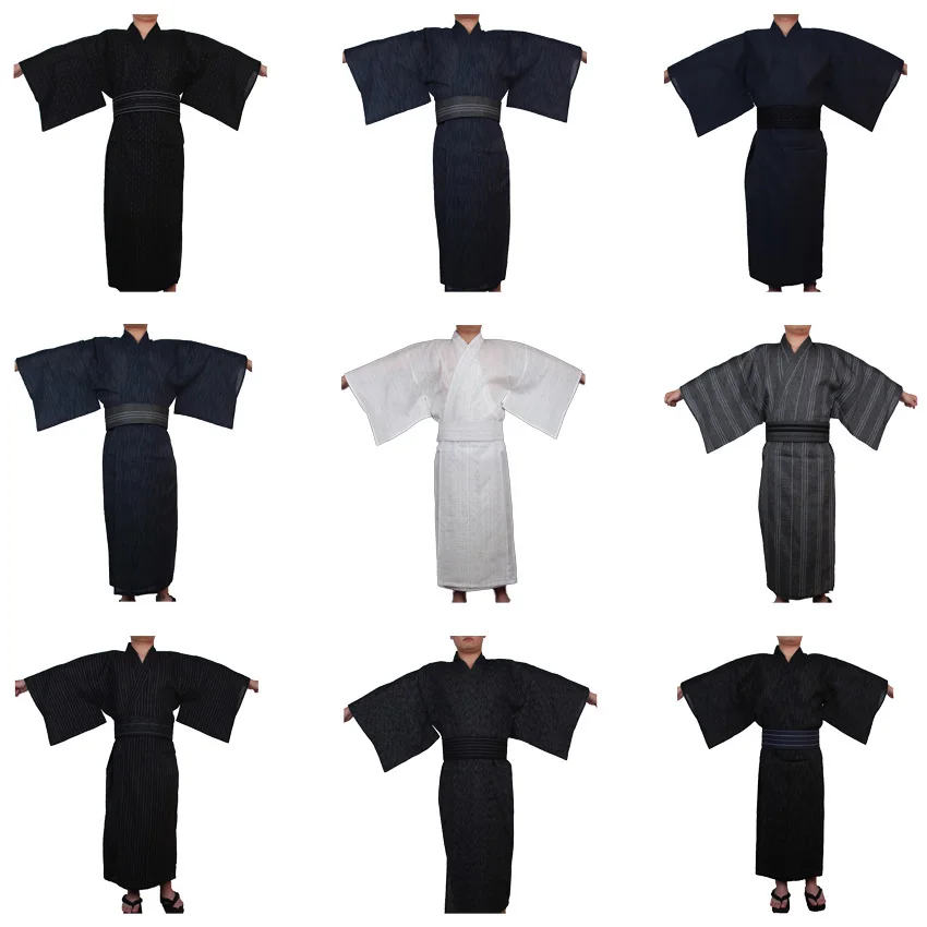 Халат Мужской Хлопковый в японском стиле длинный халат этническом самурая с