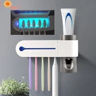 Антибактериальный УФ-светильник, ультрафиолетовая настенная подставка для зубных щеток, автоматический дозатор для зубной пасты, аксессуары для ванной комнаты