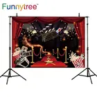 Фон для фотосъемки Funnytree с изображением Красного занавеса, ковра, дня рождения, праздника