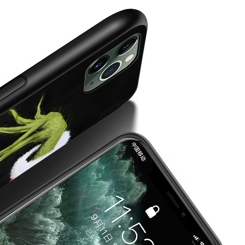 

Whimsy Grincch For Apple iPhone 12 11 XS Pro Max Mini XR X 8 7 6 6S Plus 5 SE 2020 Black Cover Phone Case