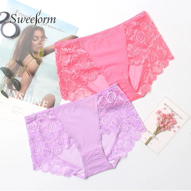 Женское нижнее белье большого размера Sweeform кружевные бесшовные трусики с