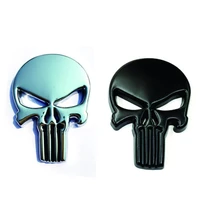 3d metal punisher skull car stickers motorcycle decoration emblem badge decal sticker art styling tools accessories