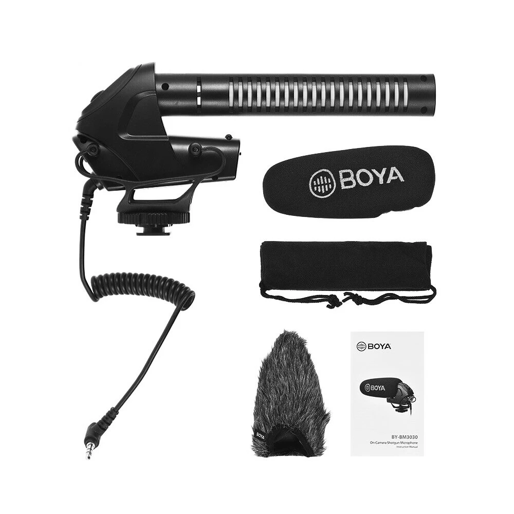 BOYA BY-BM3030 BM3031 BM3032 BM2021BM3011 Microphone On-Camera Shotgun Condenser Supercardioid for DSLR Cameras Audio Recorders |