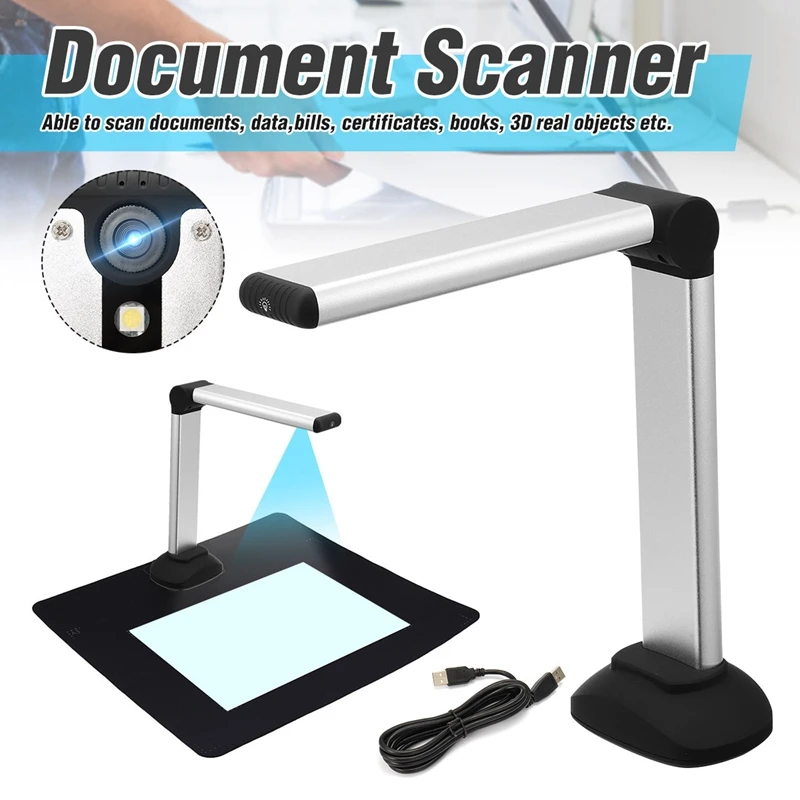 

Portable High Speed USB Book Image A4 Document Camera Scanner With 8.0MP Camera School Office Library Bank HD High-Definition