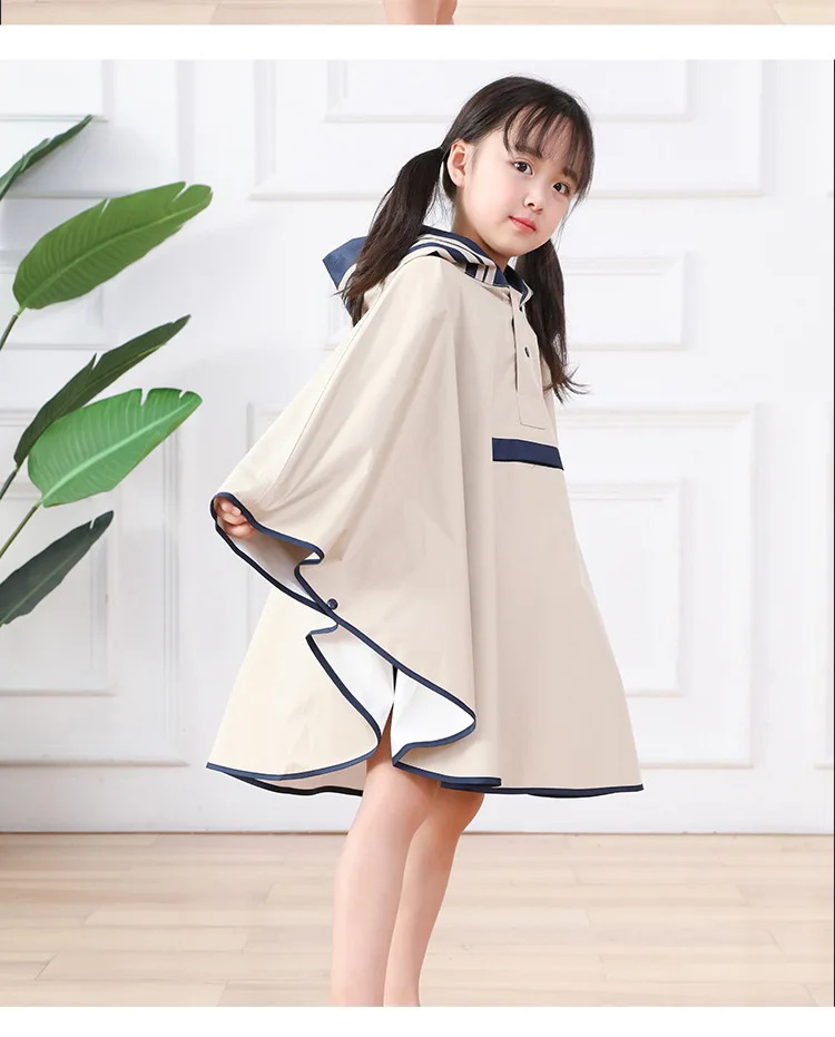 Детский пончо дождевик для девочек Тип ветровка школьная сумка длинное пальто